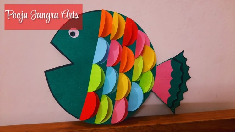 How to make fish with paper| fish making using paper | paper craft for kids|easy crafts for kids |