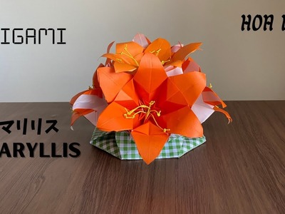 How to make paper Amaryllis to decorate the table #DIY #handmade #papercraft #origami