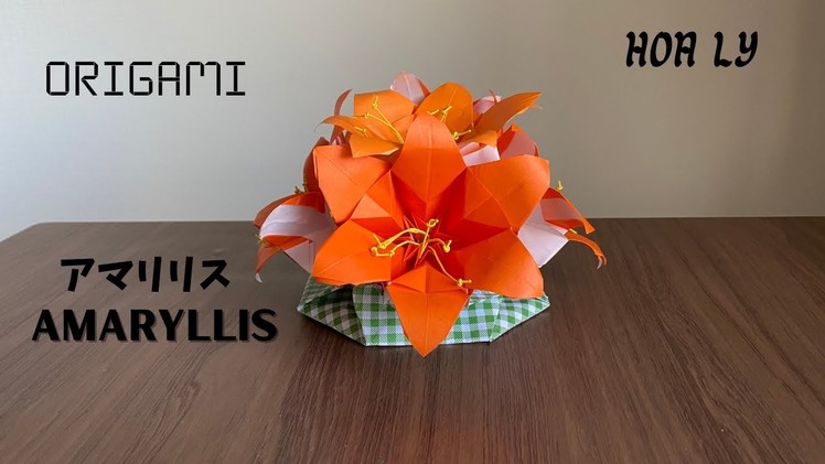 How to make paper Amaryllis to decorate the table #DIY #handmade #papercraft #origami
