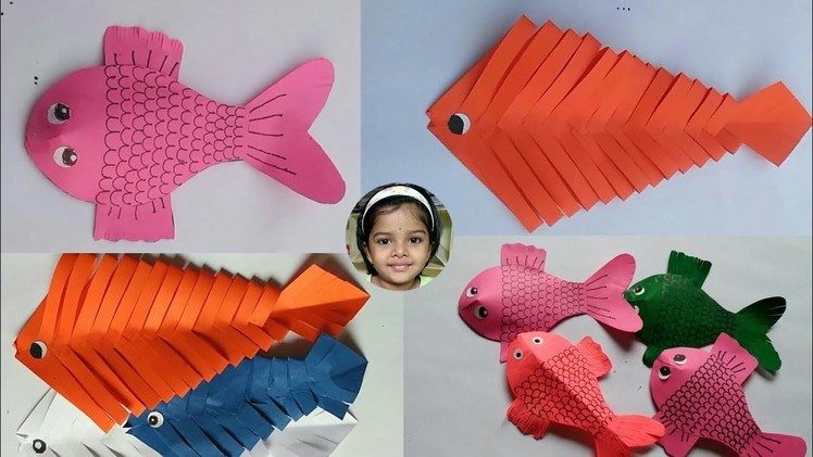 How to make paper fish.Fish crafts ideas. Creating paper fish.Easy Art & Craft for kids