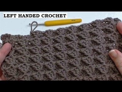 Left Handed Crochet. Chocolate bar blanket. Thick soft and only 1 row repeat.