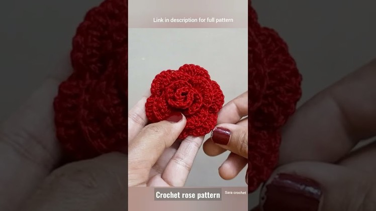 Link in description.simple and easy crochet rose flower for beginners. baby dress. hair clips