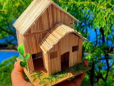 Making of Mini Toothpick House || Diy Craft Idea #3minutecrafts