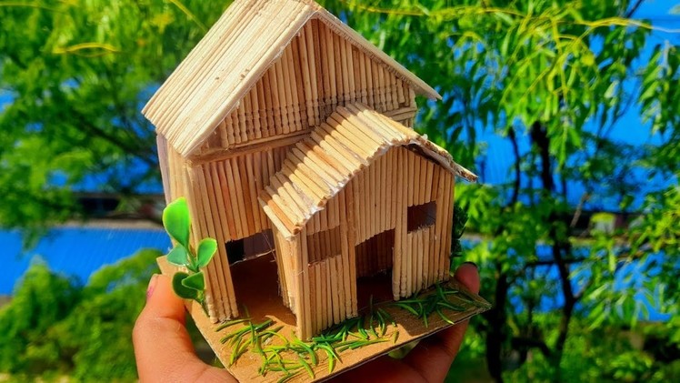 Making of Mini Toothpick House || Diy Craft Idea #3minutecrafts