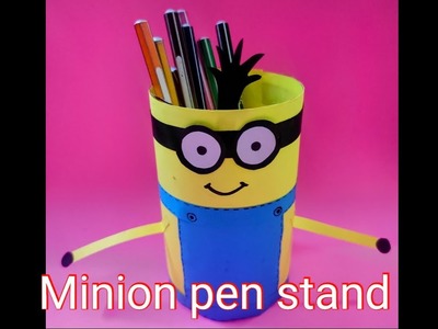 Minion pen stand making | easy craft ideas | art and craft lab | DIY pen stand