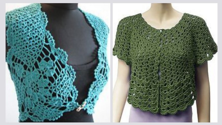Most classy & adorable collection of Crochet Bolero & Mini Jacket.mini #crochetjacket #crochetbolero