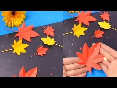 Paper Maple Leaf | Paper Leaves Making | Paper Crafts For School | Decorative Leaves Making #shorts