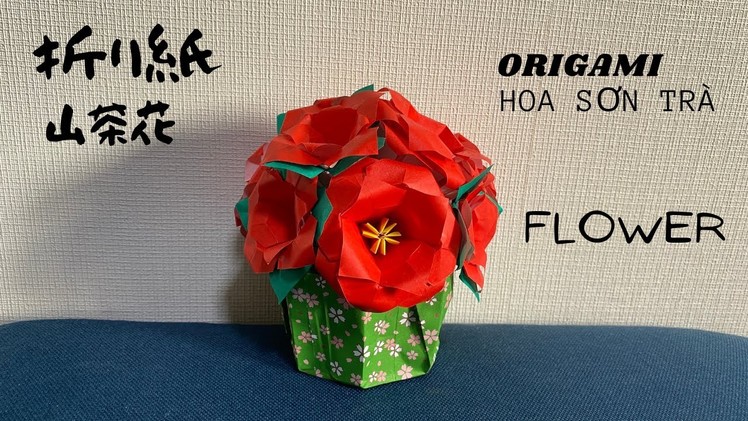 Part1.How to make paper Camellia flower vase  #handmade #DIY #origami #tabledecoration
