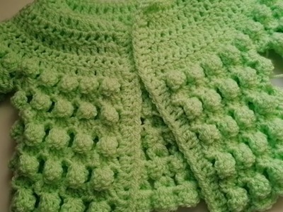 Pretty bobbles baby cardigan Part 1 the yoke by Crochet Nuts