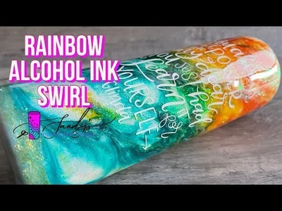 Rainbow Alcohol Ink Swirl Tumbler Tutorial