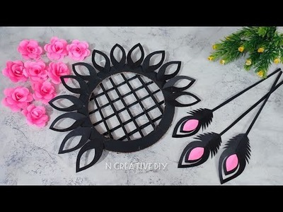 Rose paper flower wall hanging craft | Paper craft for home decor | Paper wall decoration Room decor