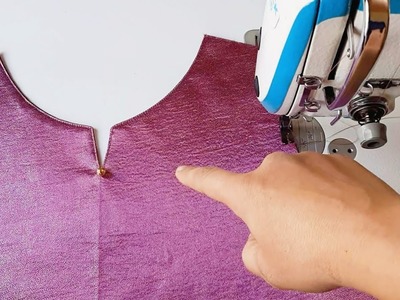 Sewing neck with slit for beginners way best | sewing tips and tricks
