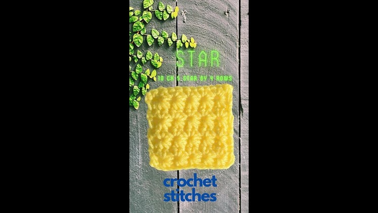 # shorts crochet stitches - star or Marguerite stitch in slow motion for beginners w stitch swatch
