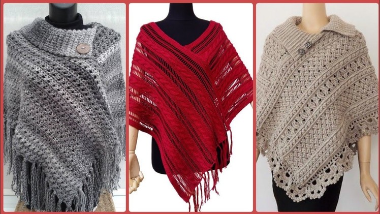 So Beautiful & Stylish New Crochet Flower Poncho Designs Collections 2022