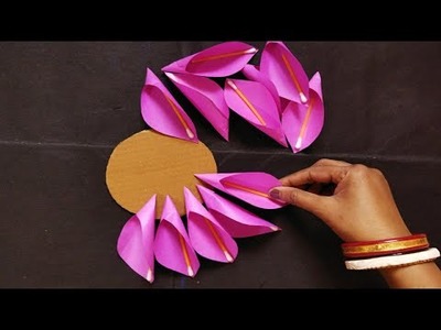 Unique paper flower Wall hanging ideas.wall decor ideas.Paper Craft.Simple Craft. .