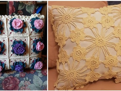 Very creative crochet cushion covers patterns #crochetcushion