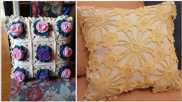 Very creative crochet cushion covers patterns #crochetcushion