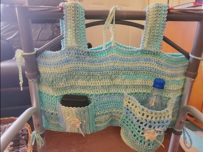 Walker Bag Crochet Pattern Crochet Along CAL Part 5 Sewing on Buttons Making Straps Decorative Edge