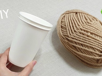 Amazing !! Perfect idea made of paper cup and wool - Recycling Craft ldeas - DIY Projects