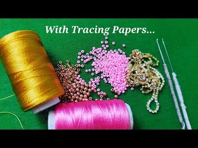Beautiful & Elegant Blouse Design With Sees beads | Aari Work with Tracing Papers | Maggam Works