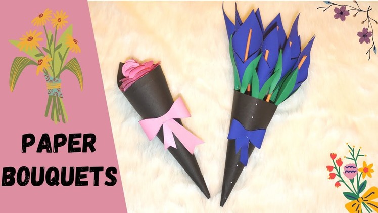 Best 2 DIY Paper Flower BOUQUET Ideas | Valentine's day crafts
