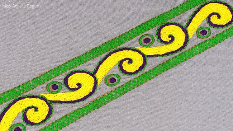 Borderline Embroidery Design By Anjiara, Hand Embroidery Dress Border Decoration Idea-576