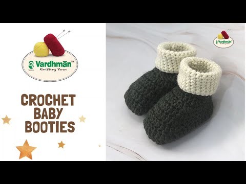 Crochet Baby Booties with Vardhman Wool Warm Yarn | Vardhman Knitting Yarn