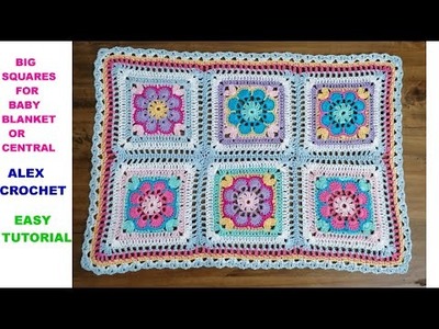 CROCHET BLANKET AFRICAN FLOWER TILE OR DOILY alex crochet easy beginners tutorial