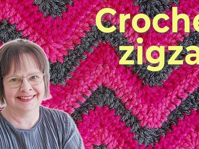 Crochet chevron stitch with sharp points. Zigzag crochet