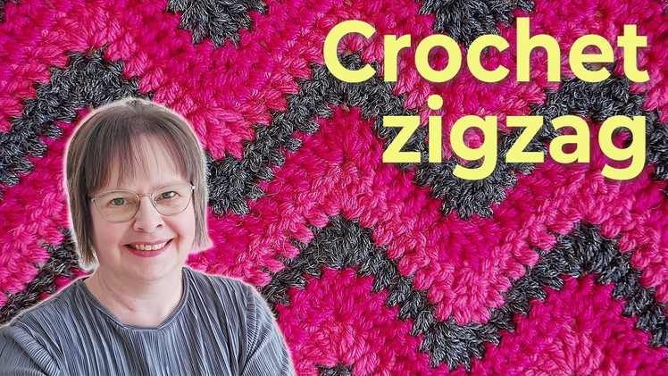 Crochet chevron stitch with sharp points. Zigzag crochet
