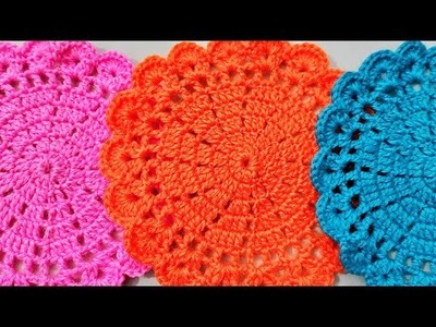 Crochet Easy Pattern For Place Mat, Cup Coaster, Mug Mat, Pot Holder, Doily And More. 