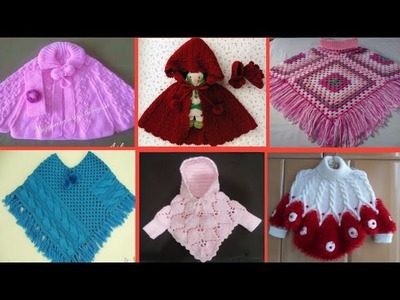 Crochet Poncha Design for Baby Girl.Hoodie style poncha design.stylish sweater Knitting design