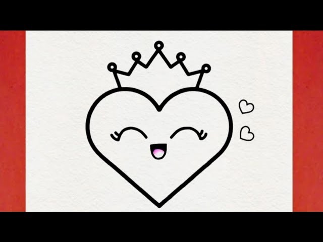 Dessin facile | comment dessiner un joli coeur facilement | dessin kawaii | dessins facile a faire