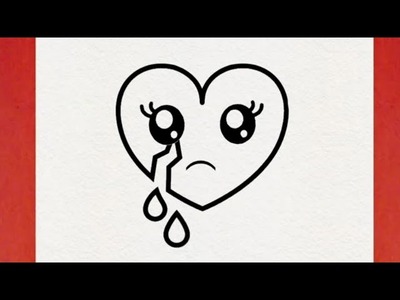 Dessin facile | comment dessiner un coeur brisé facilement | dessin kawaii | dessins facile a faire