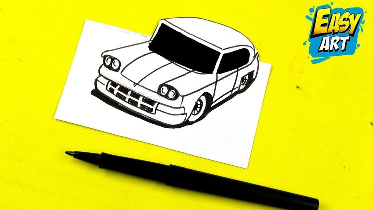???? DIBUJOS 3D  ???? Como Dibujar un CARRO 3D - Auto - Coche - How to Draw a 3D CAR - Easy Art