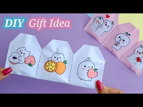 DIY Cute gift idea| Origami paper craft| school craft| school project| school hack| school supplies