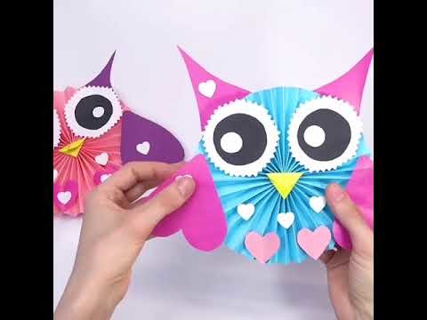DIY moving paper owl - easy paper crafs