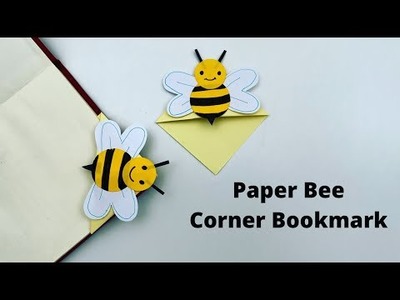 DIY Paper BEE Corner Bookmark!!! Paper Crafts For School. Origami Bookmark. Paper Craft. Bee