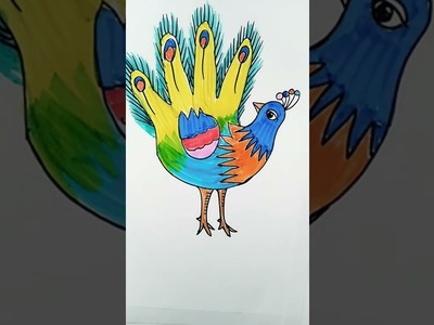 Drawing (Ep: 06) Peacock ???? #shorts #diy