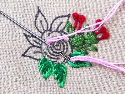 Easy Brazilian Embroidery rose flower making tutorial for beginners - hand embroidery rose - bullion