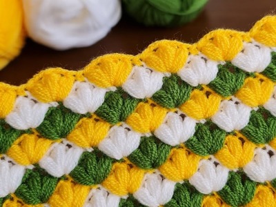 Easy Crochet Baby Blanket Pattern for Beginners Knitting - Battaniye şal yelek lif örgü modeli. 