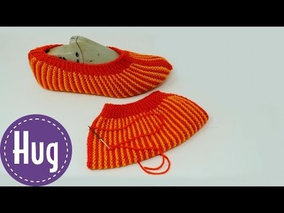 Easy Knitted House Shoes with Shortened Rows