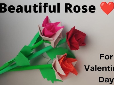Easy To Make Paper Rose For Valentine's Day | How To Make Origami Paper Rose | Paper Rose Craft