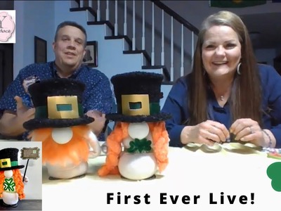 FIRST LIVE!!! How to make St. Patrick's Day Gnomes in this DIY Tutorial Craft Party!