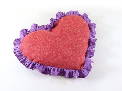 Heart Shaped Sofa Pillow from Old Saree l DIY Sofa Pillow l Sonali's Creations