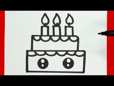 HOW TO DRAW A CUTE CAKE ????????DRAW CUTE THINGS || By nk