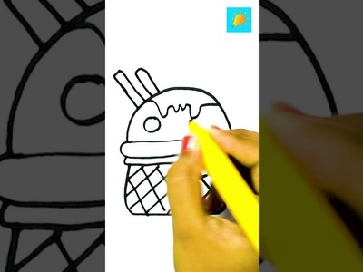How to Draw a Cute ICE Cream 2022 | Draw Cute Things | 1 Minute Art