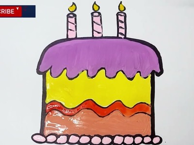 How To Draw A Easy Cake drawing and colouring by haris Cute Drawings