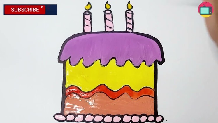 How To Draw A Easy Cake drawing and colouring by haris Cute Drawings