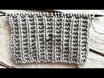 How to knit the Half Garter Rib stitch (only two rows!) - English & Continental methods - So Woolly